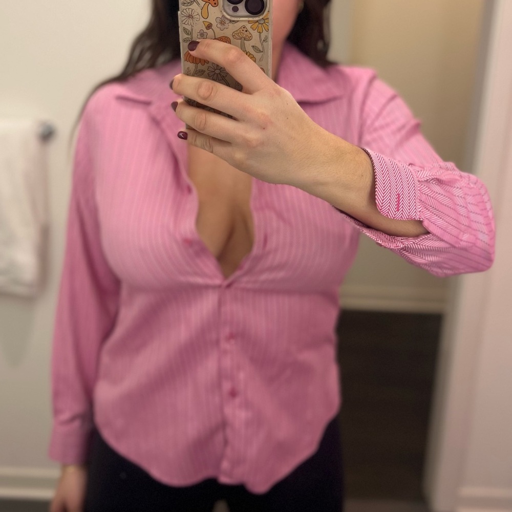 Pink button down